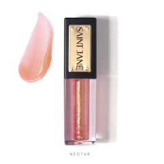 SAINT JANE Nectar lip oil swatch showing sheer color and shine