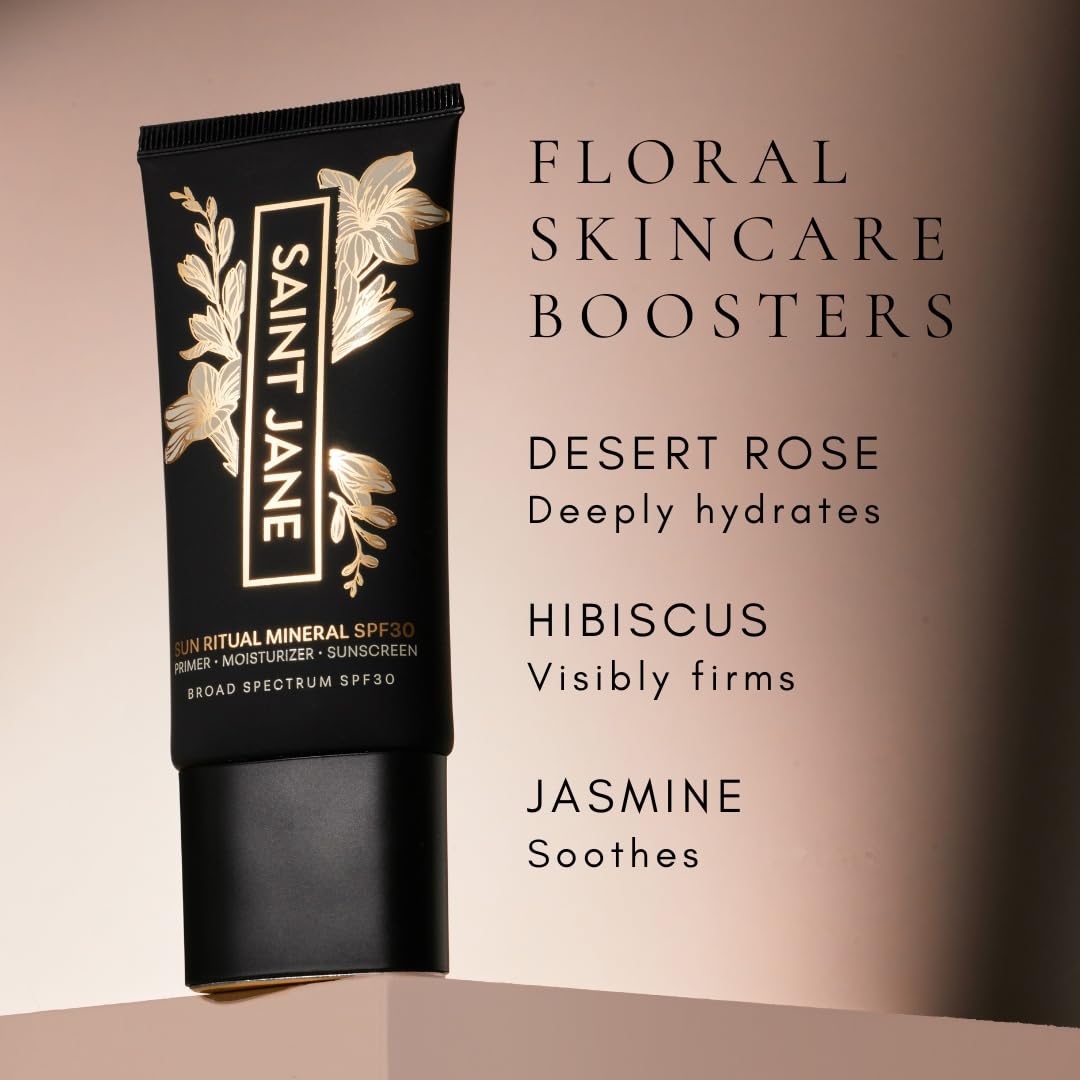 SAINT JANE Luxury Sun Ritual florals in formula: desert rose, hibiscus, jasmine