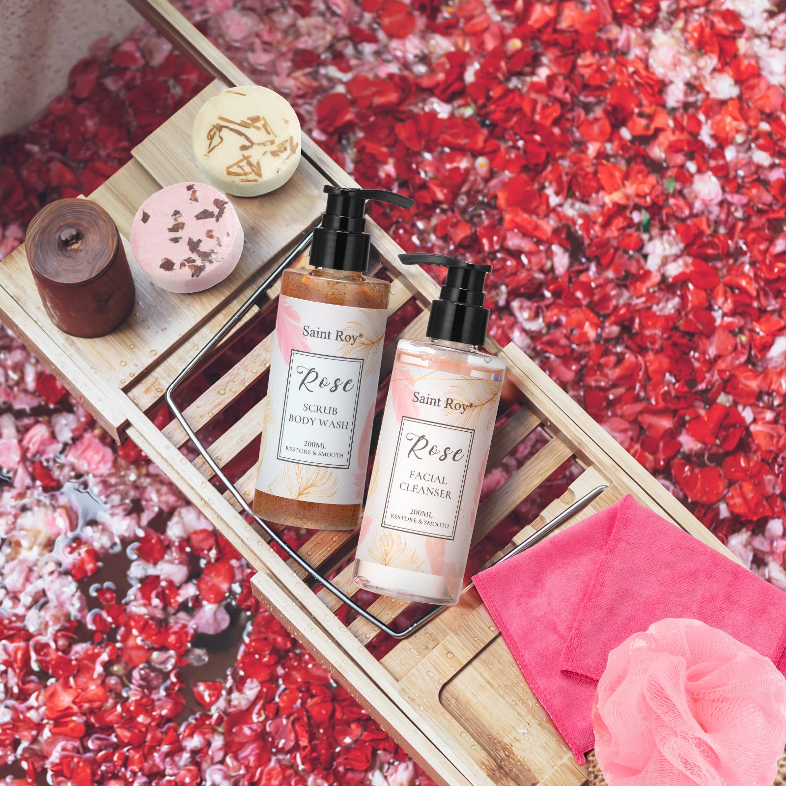 Saint Roy Rose Facial Clay Mask for pore cleansing and radiant glow.