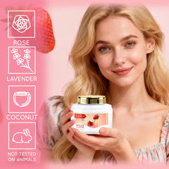 Saint Roy spa kit spa soy candle creates calming ambiance with strawberry notes
