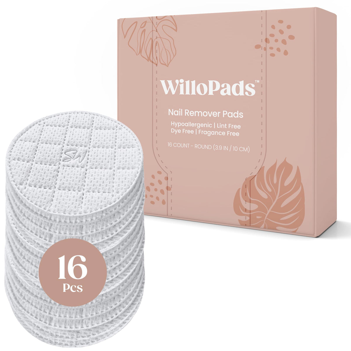 Saint Willo Willopads round diamond-quilted surface for efficient acrylic removal at home.