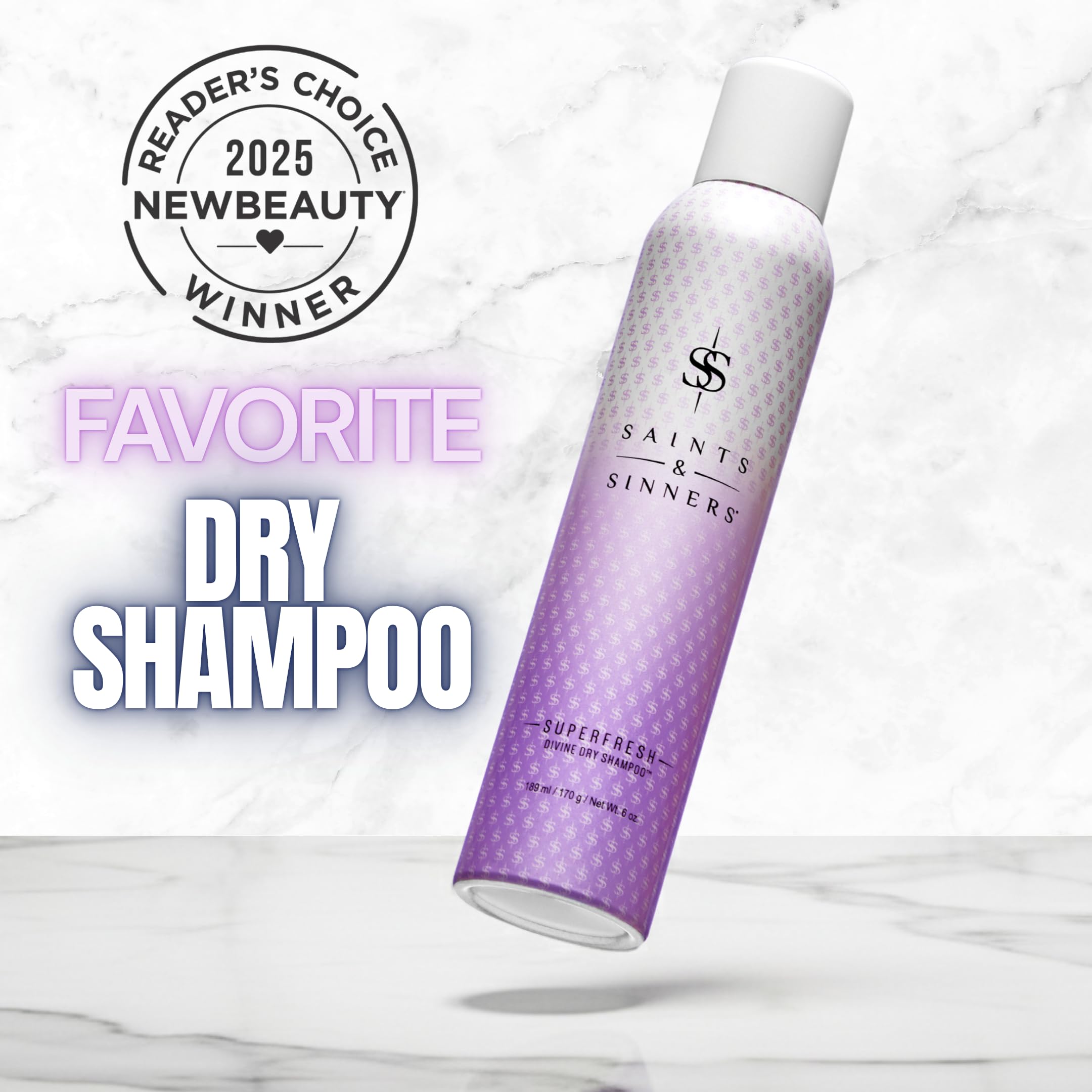 Saints & Sinners Superfresh Divine dry shampoo texture absorbing oil effectively.