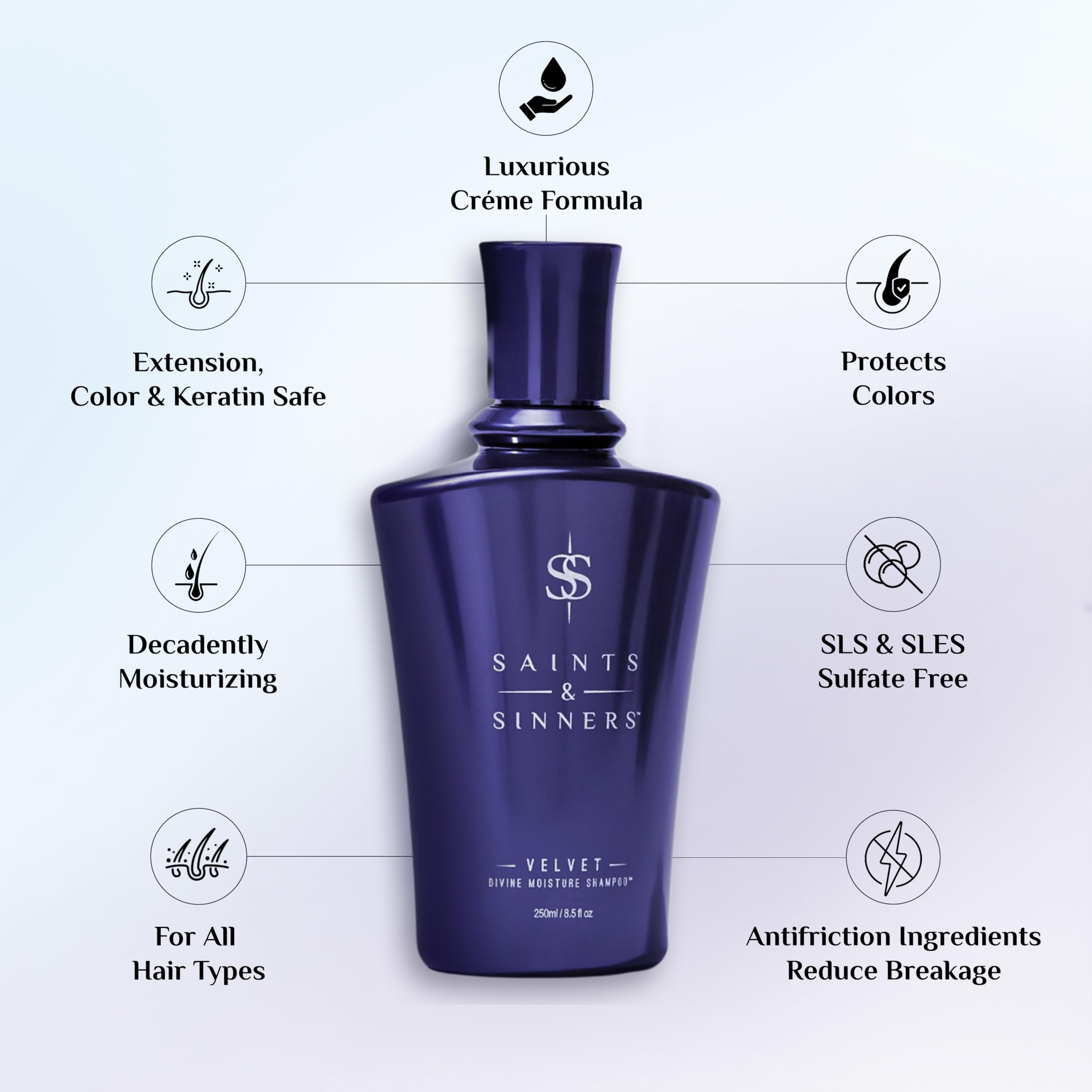 Saints & Sinners Velvet Divine Daily Conditioner tube for detangling and hydration.