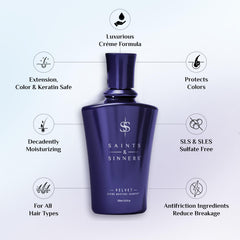 Saints & Sinners Velvet Divine Daily Conditioner tube for detangling and hydration.