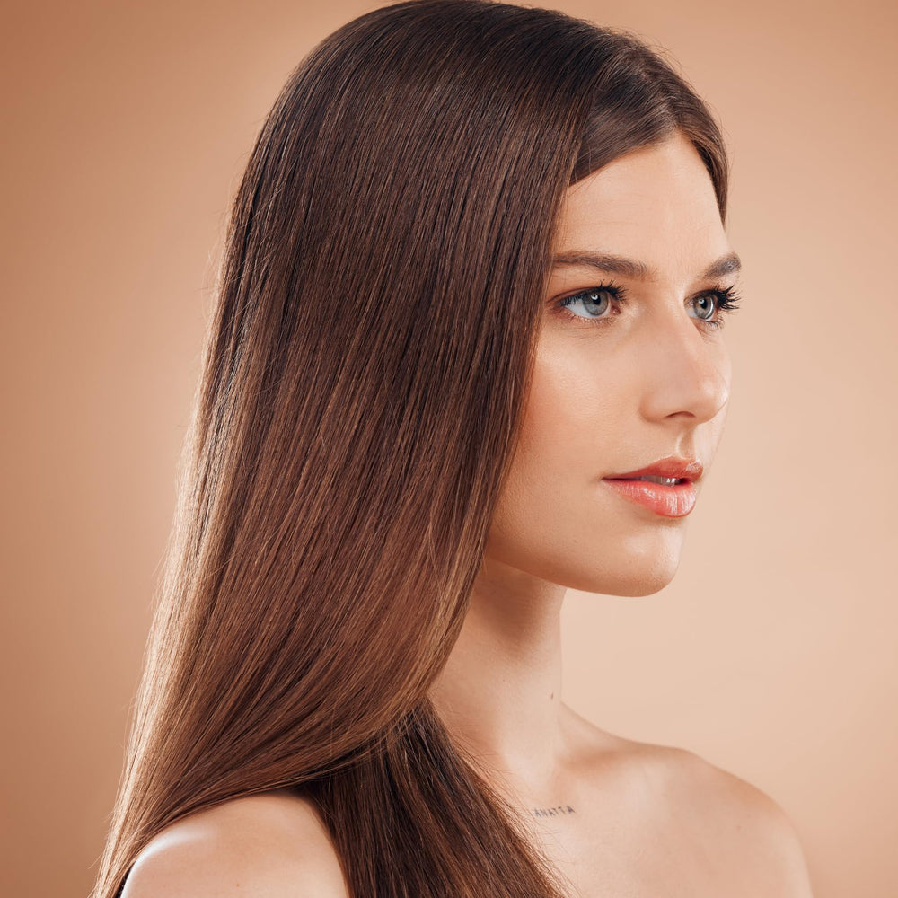 Dry hair touch-up with Velvet Divine to tame flyaways