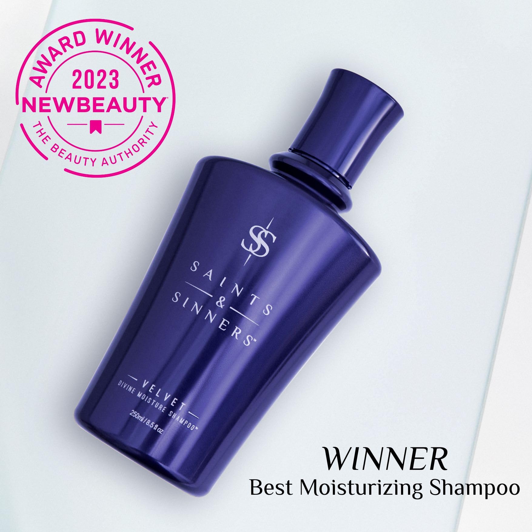 Saints & Sinners Velvet Divine Shampoo with avocado oil and keratin amino acids.