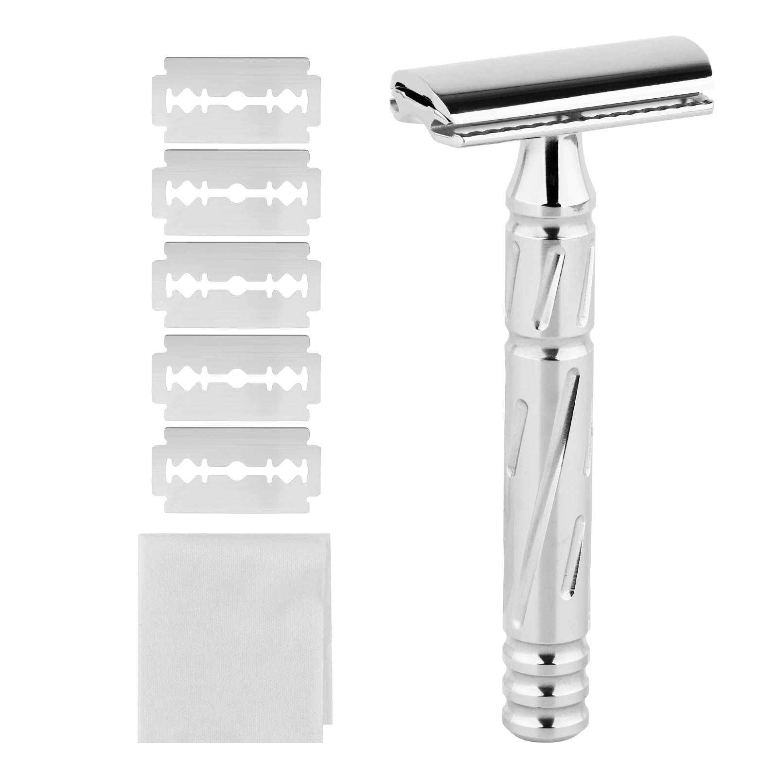 KAMPFE razor body in aviation-grade stainless steel for durable, rust-resistant performance.