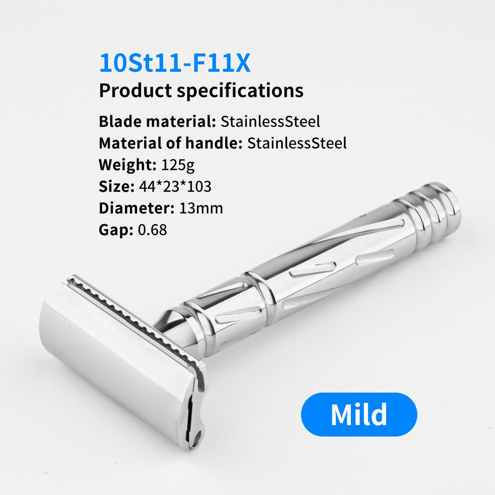 KAMPFE top arc design reduces friction for a comfortable shave.