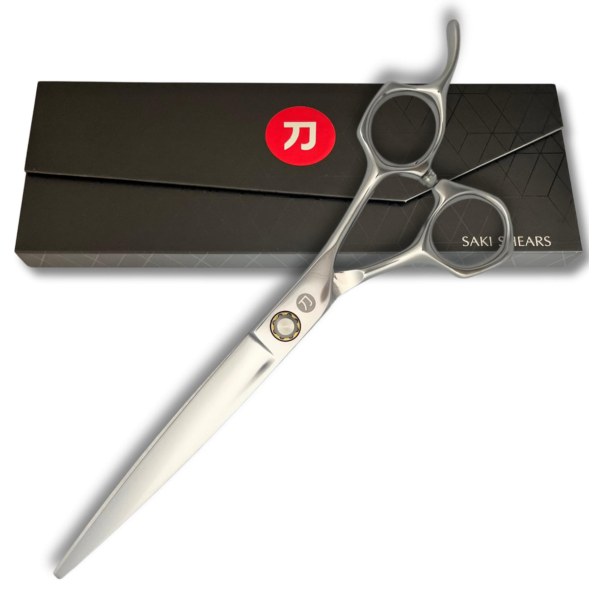 Saki Shears Musashi 7in convex blade close-up showing precision edge for clean cuts