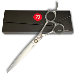 Saki Shears Musashi 7in convex blade close-up showing precision edge for clean cuts