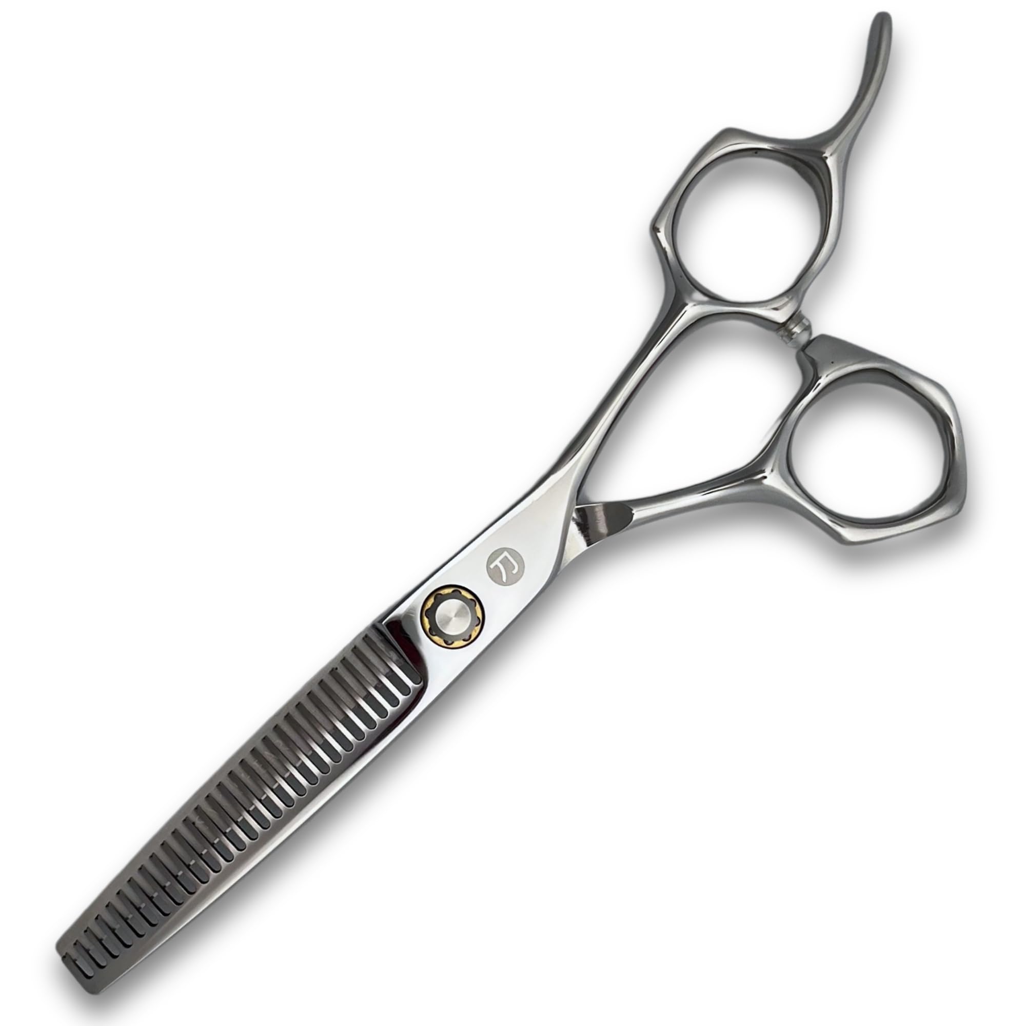 Saki Shears Musashi convex blade closeup for precise professional cuts
