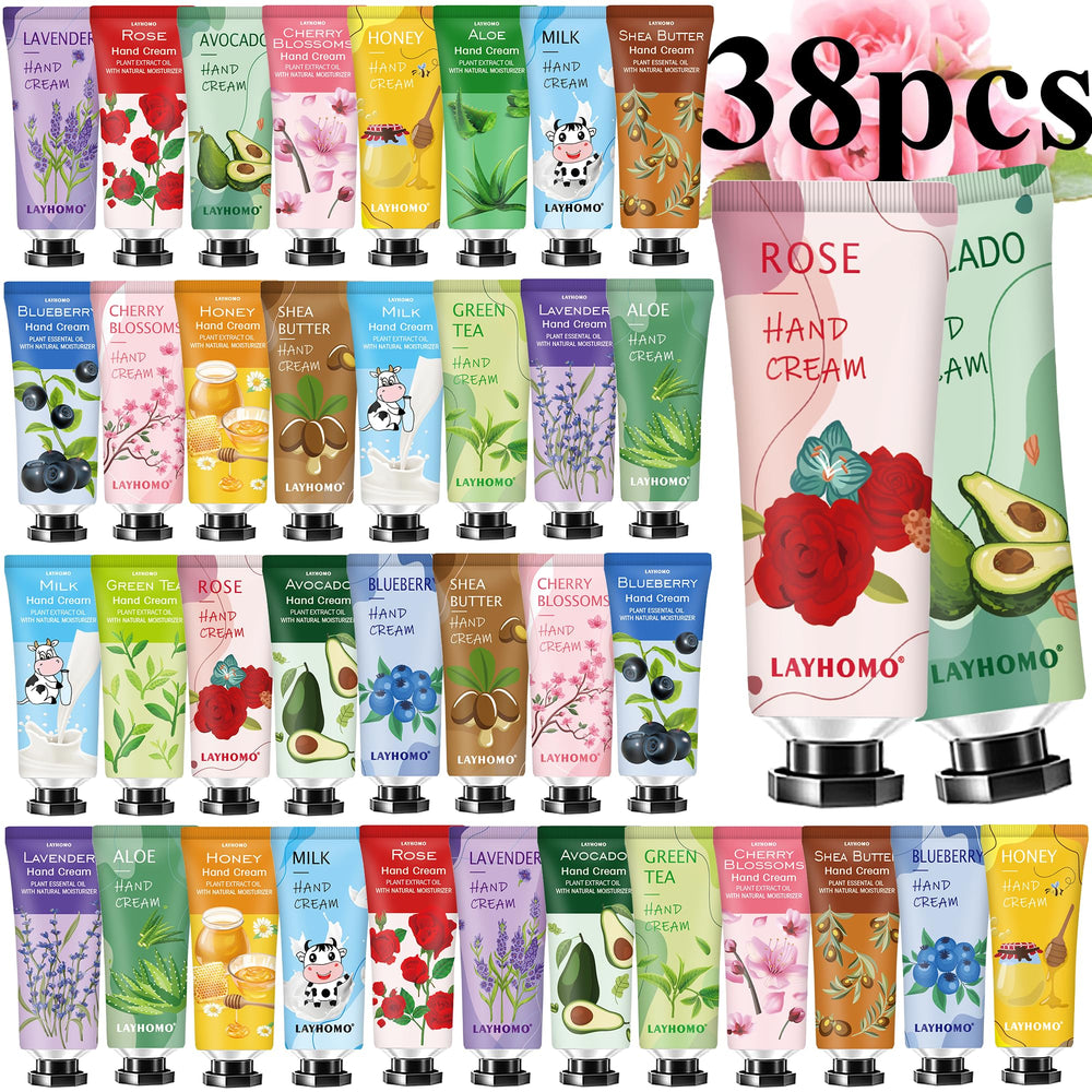 Sakose 38-pack hand cream set tubes, versatile gift for all skin types.