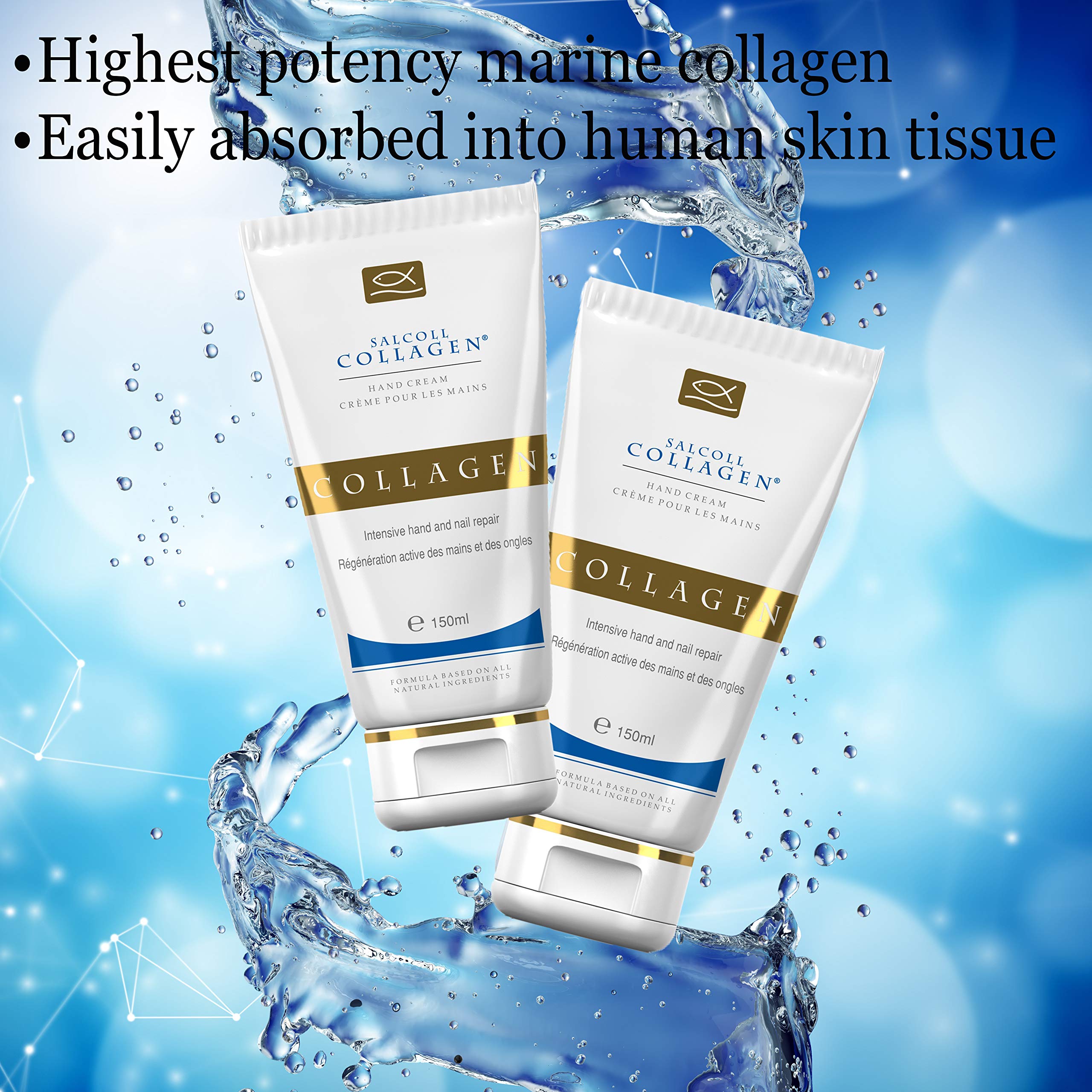 Salcoll hand cream applied to skin showing immediate hydration