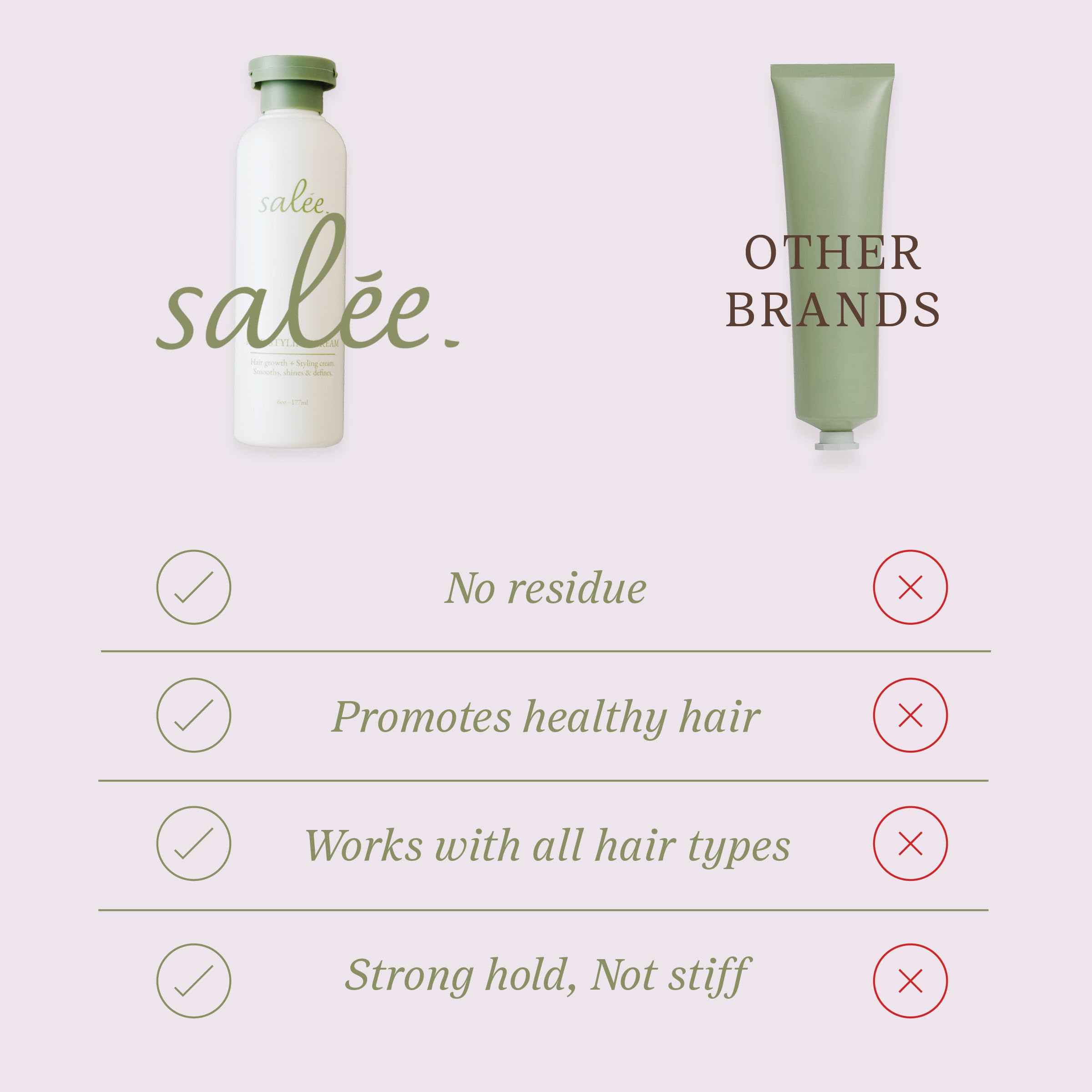 Salee styling cream smoothing gloss adds defined shine without heaviness.