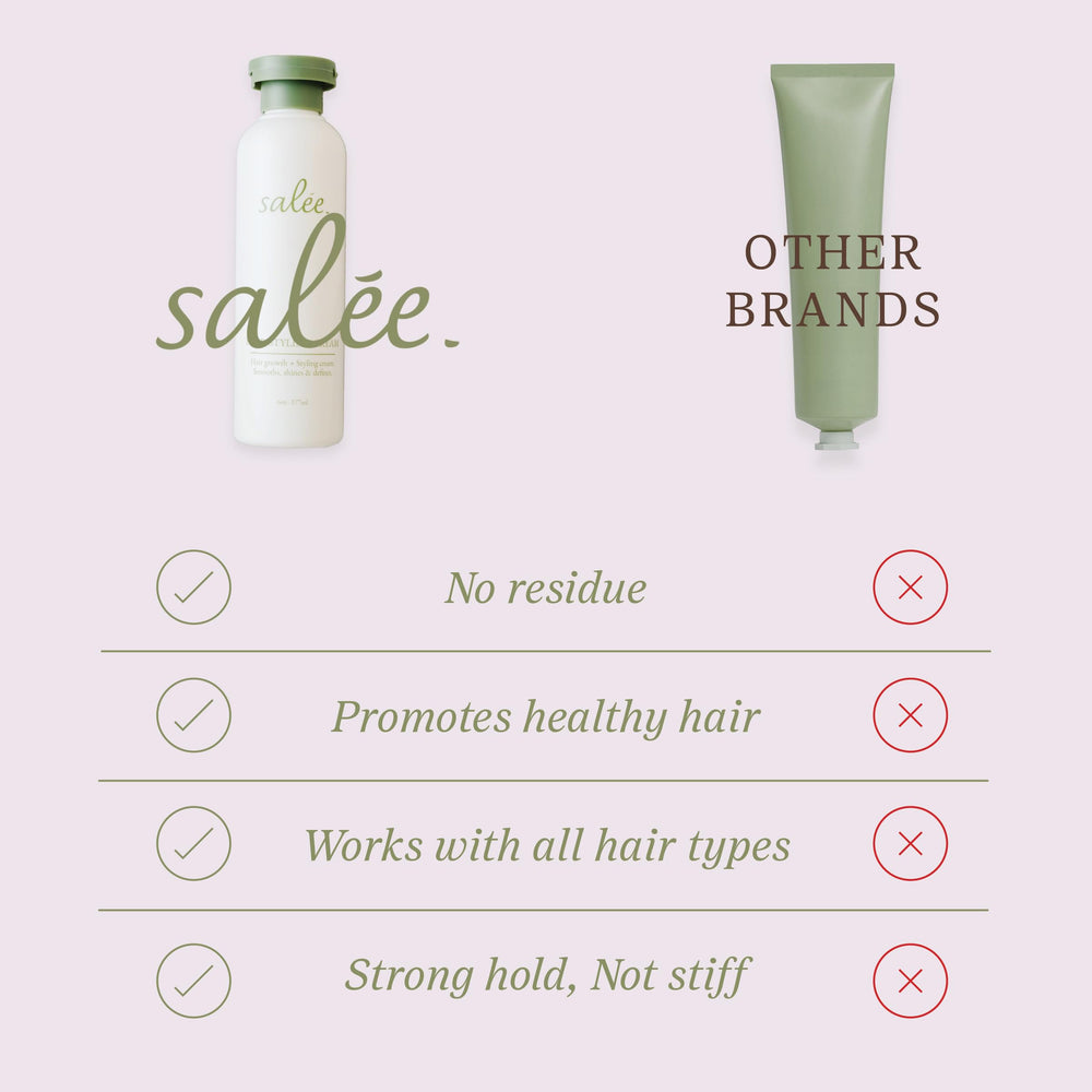 Salee styling cream smoothing gloss adds defined shine without heaviness.