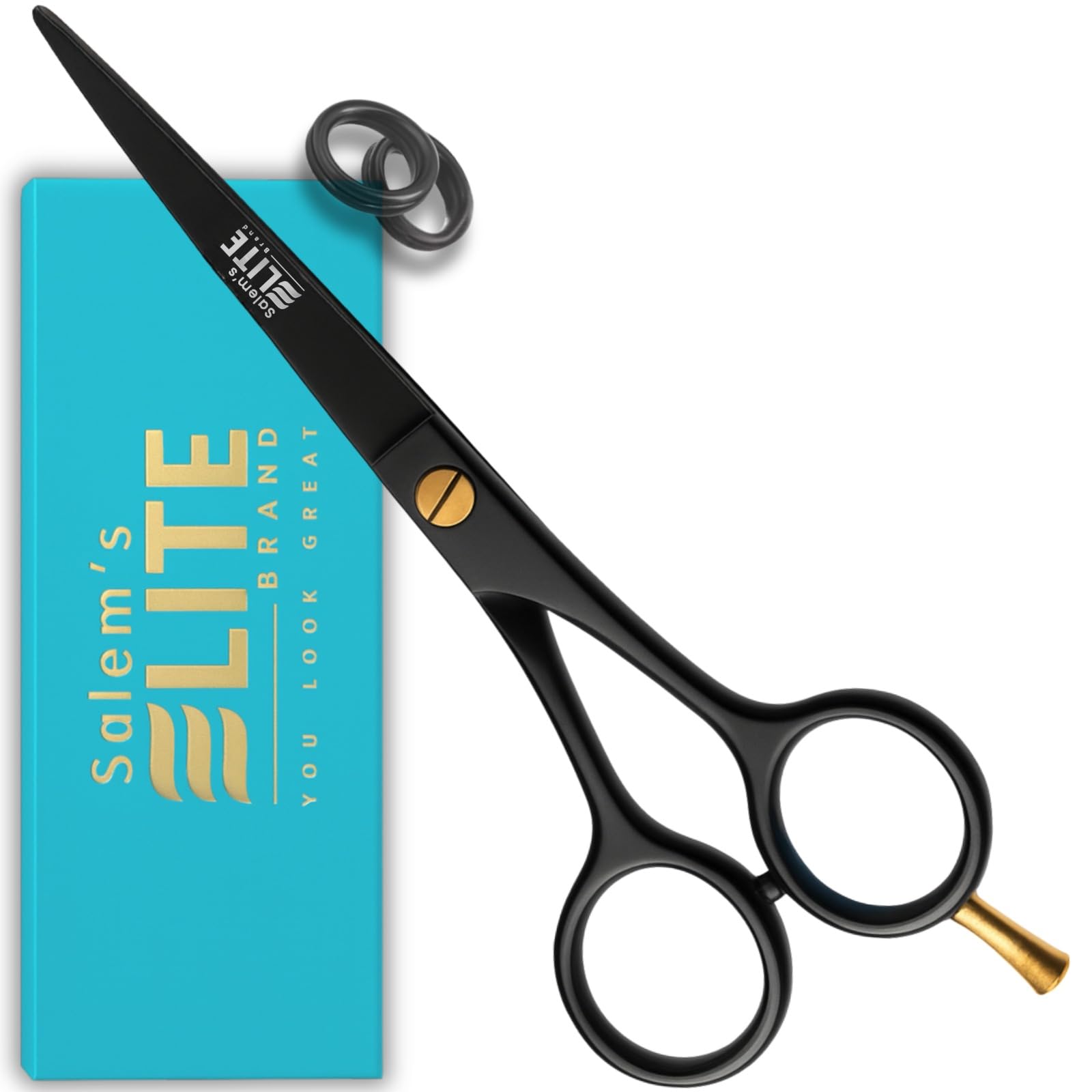 Salem's Elite 6.5-inch hair scissors close-up blade for precise cuts
