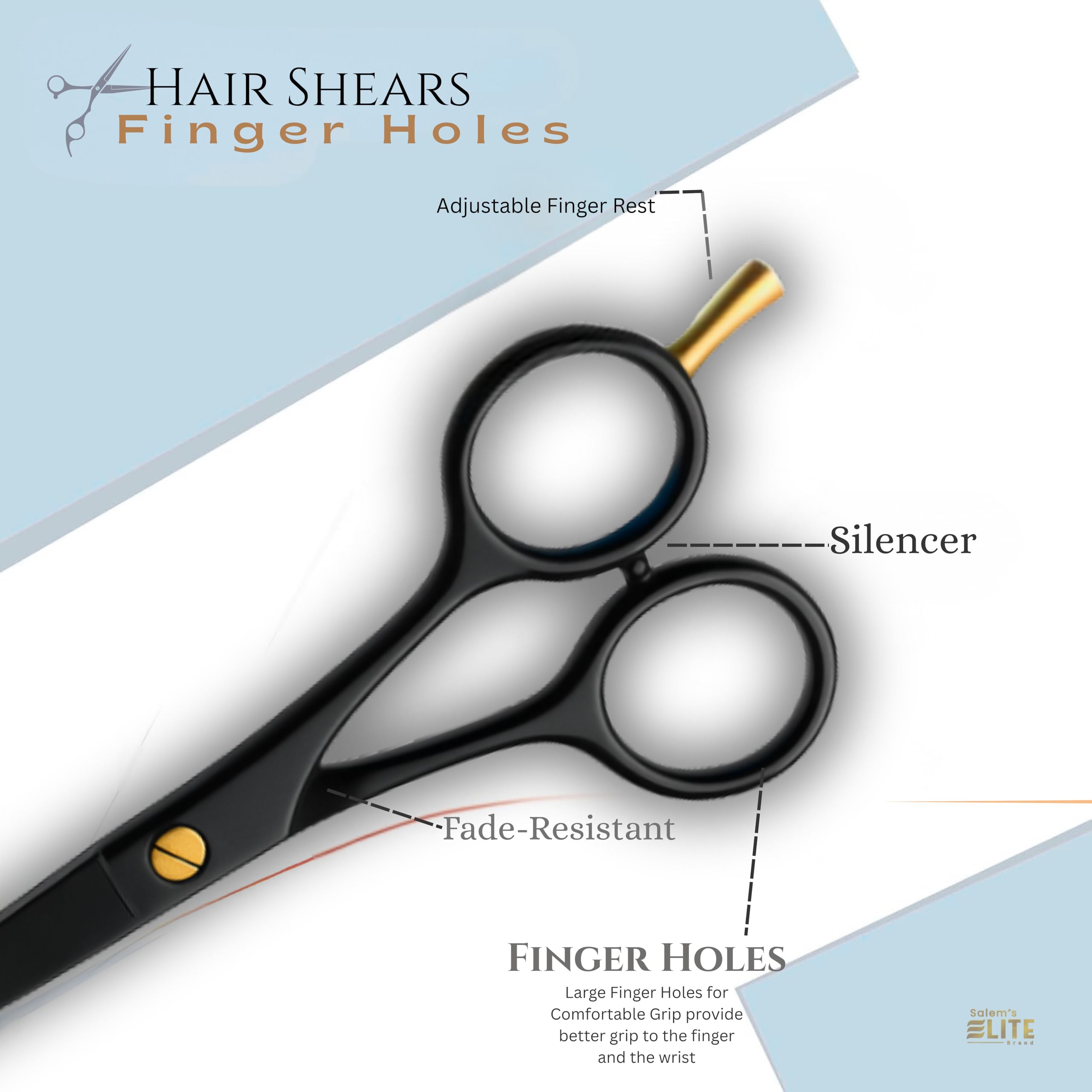 Salem's Elite detachable finger rest eases wrist angle during trims