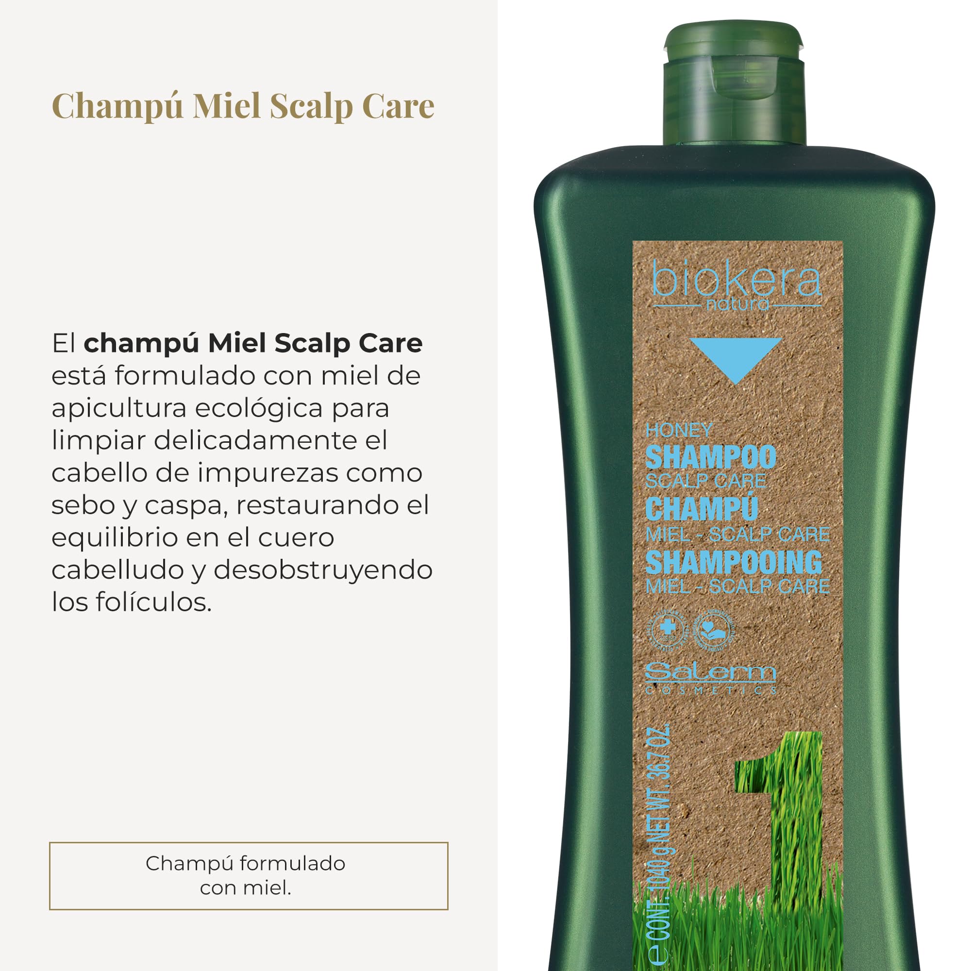 SALERM Biokera Natura Honey ingredients with chia oil and royal jelly
