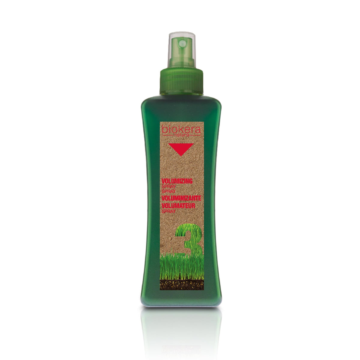 Salerm Biokera Natura Volume Spray bottle shown for fuller-looking hair