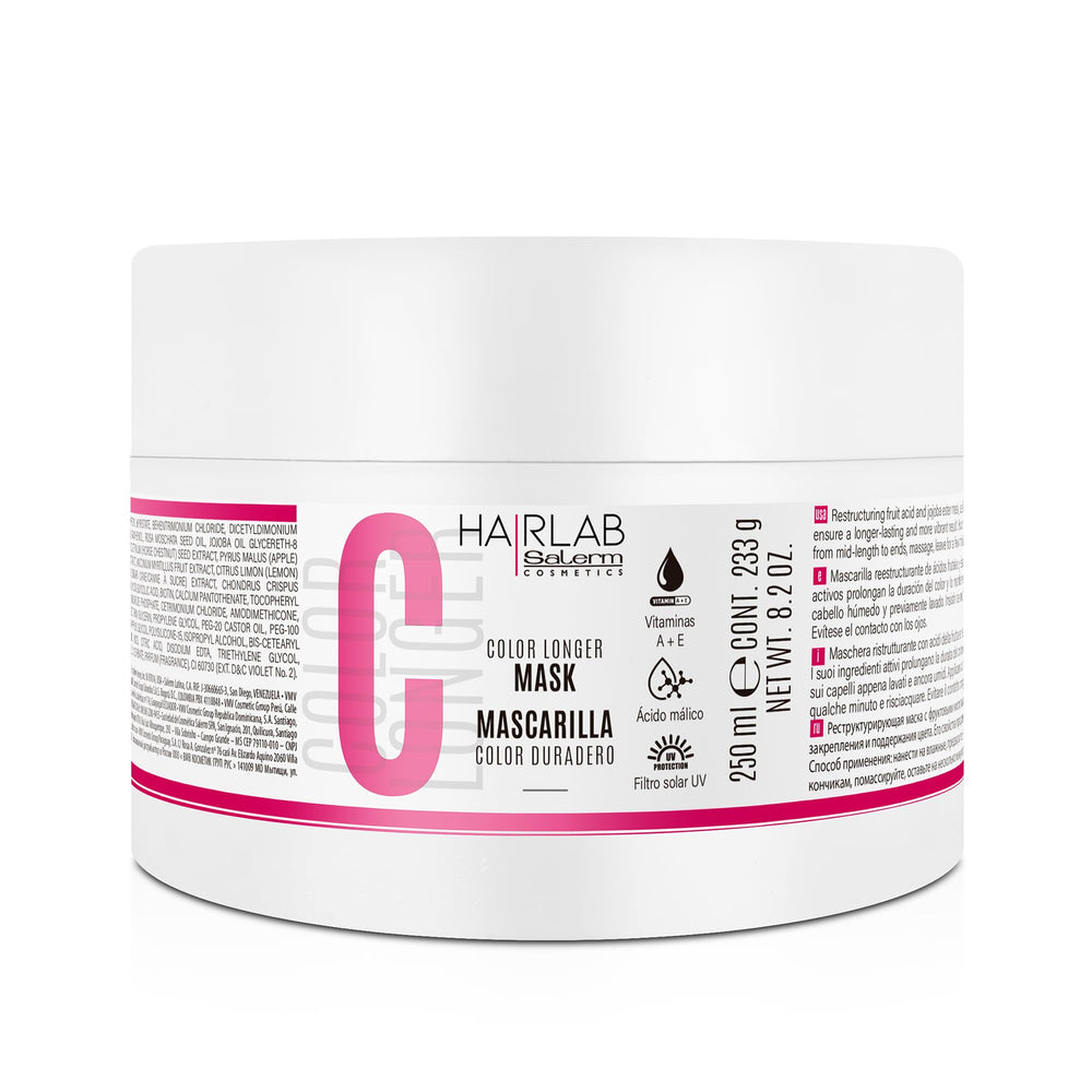 SALERM Color Longer Mask bottle front highlighting color protection and shine.