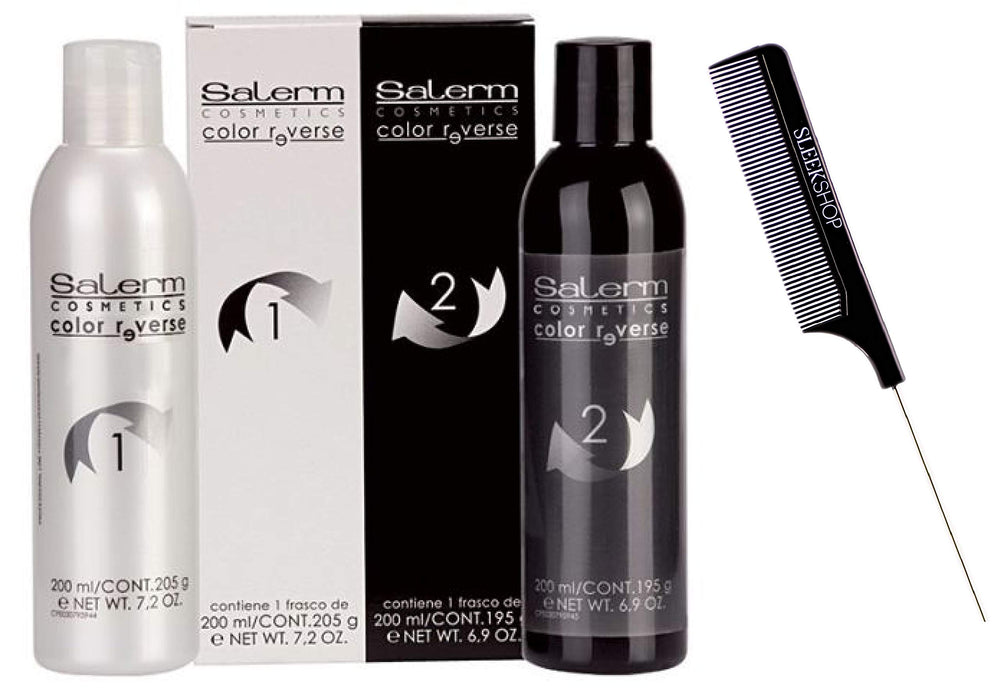 SALERM Color Reverse bottle and comb removes artificial pigments while preserving natural color.