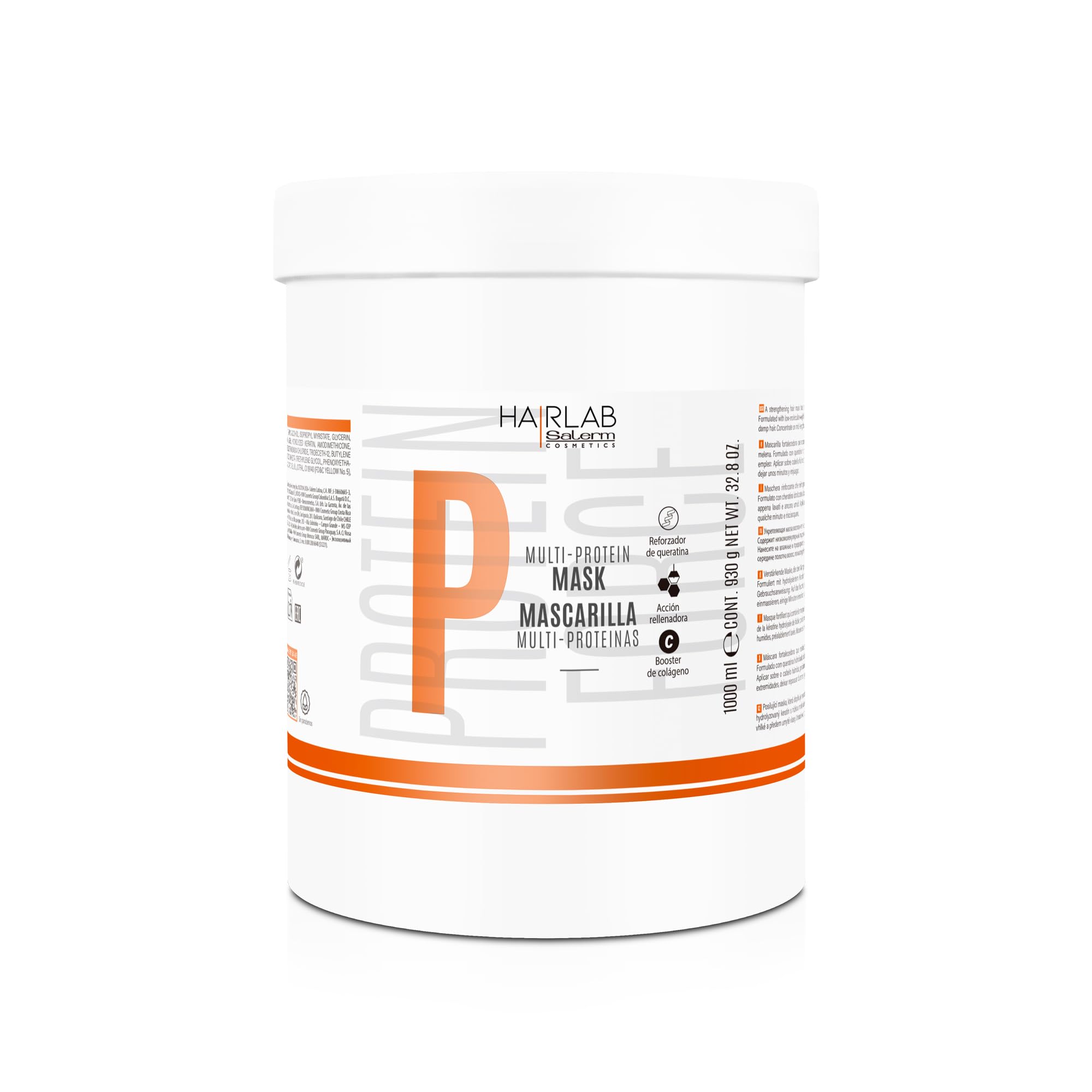 SALERM damaged hair mask jar close-up showing keratin recovery and strengthening potential.