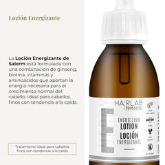SALERM Hairlab Energizing Lotion application—easy pump for quick, no-rinse routine.