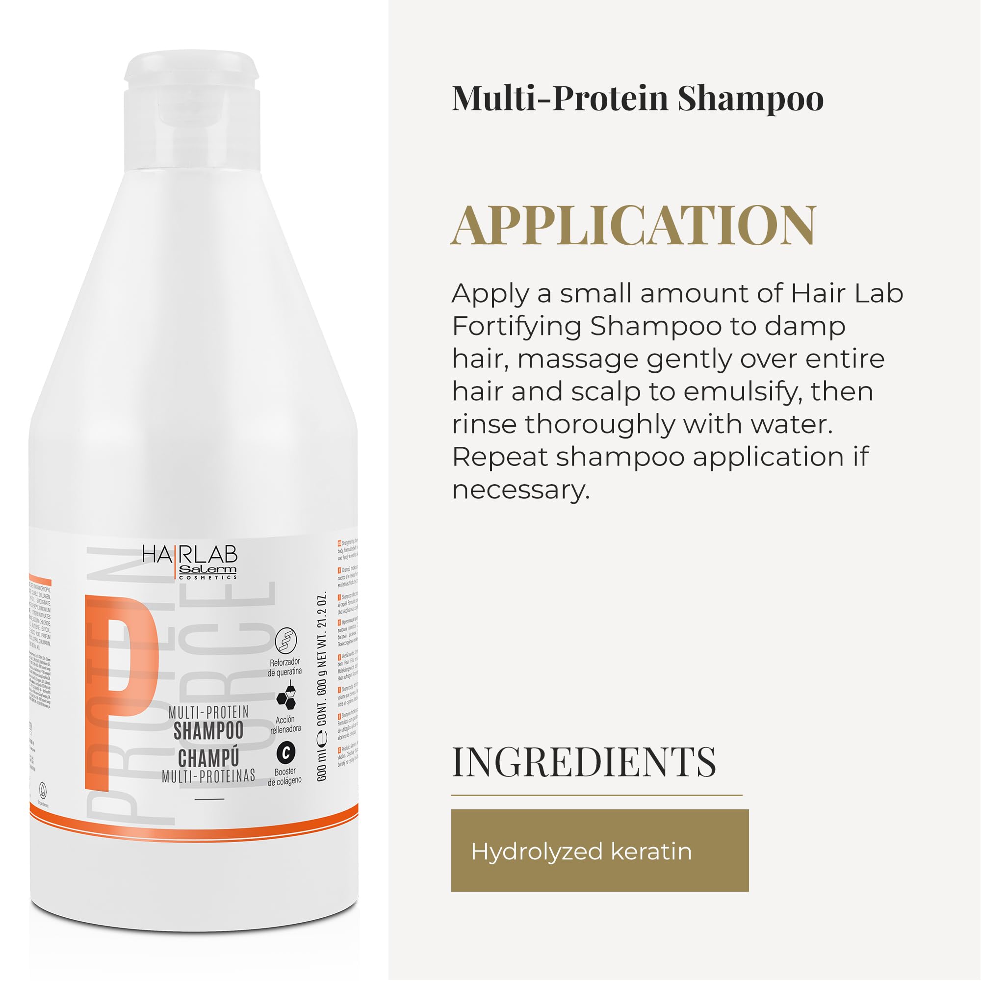 SALERM HairLab Protein Force lather close-up showing creamy cleansing action
