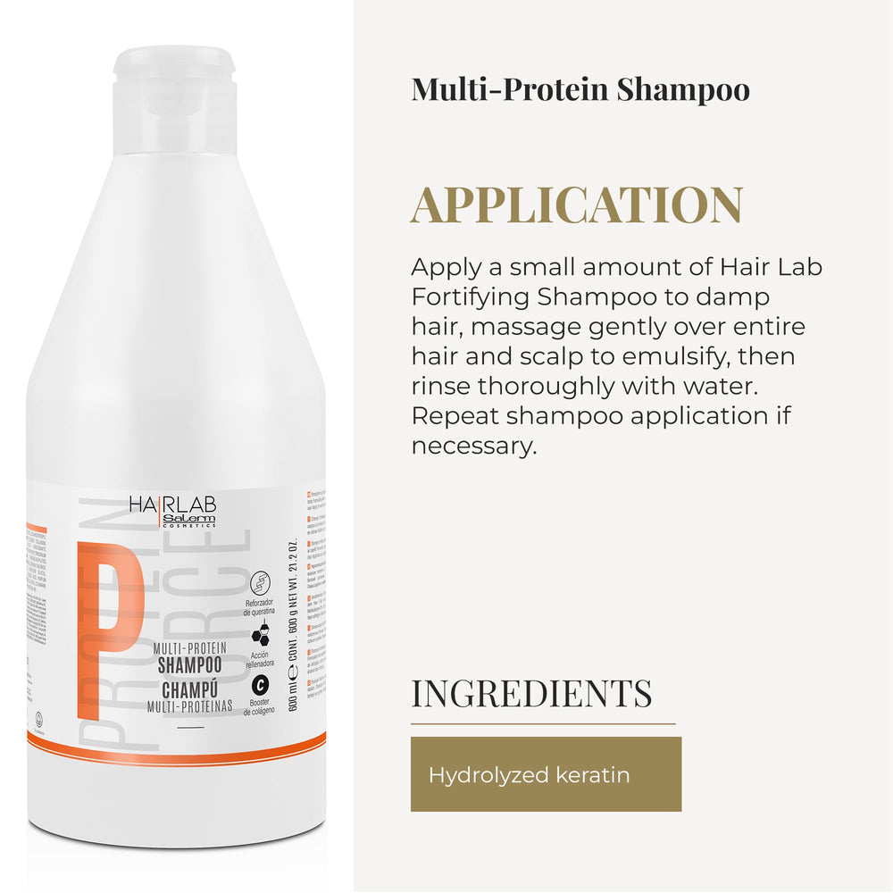 SALERM HairLab Protein Force lather close-up showing creamy cleansing action