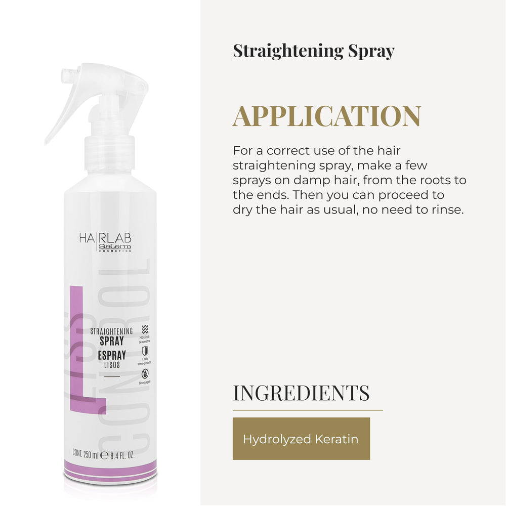 Salerm Lisos Hair Lab hydrolyzed keratin nourishes and smooths hair.