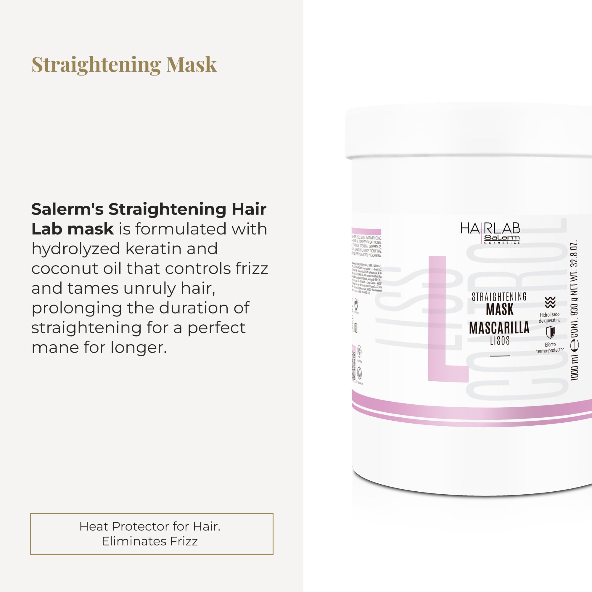 Salerm Lisos Hair Lab Mask application shot for easy detangling and conditioning