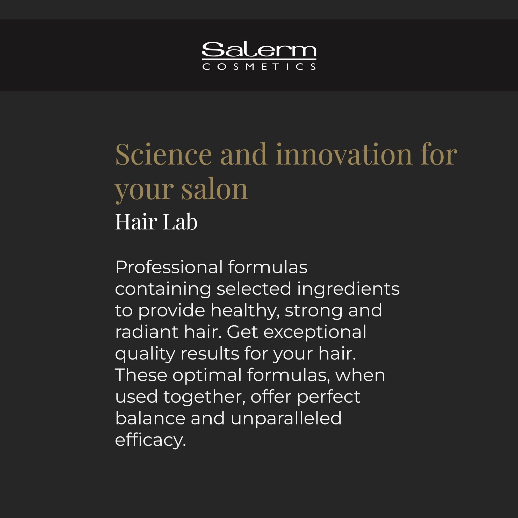 Salerm Lisos Hair Lab shiny smooth finish for disciplined styling.