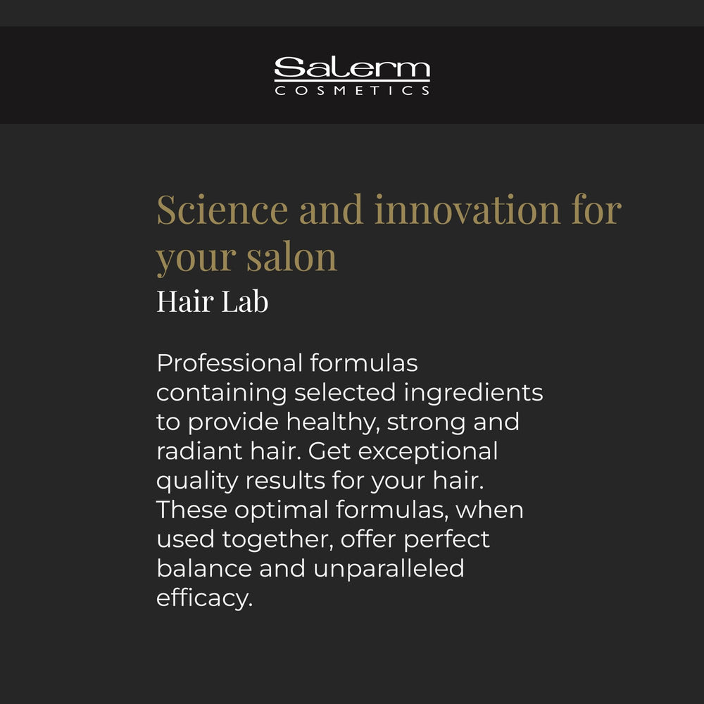 Salerm Lisos Hair Lab shiny smooth finish for disciplined styling.