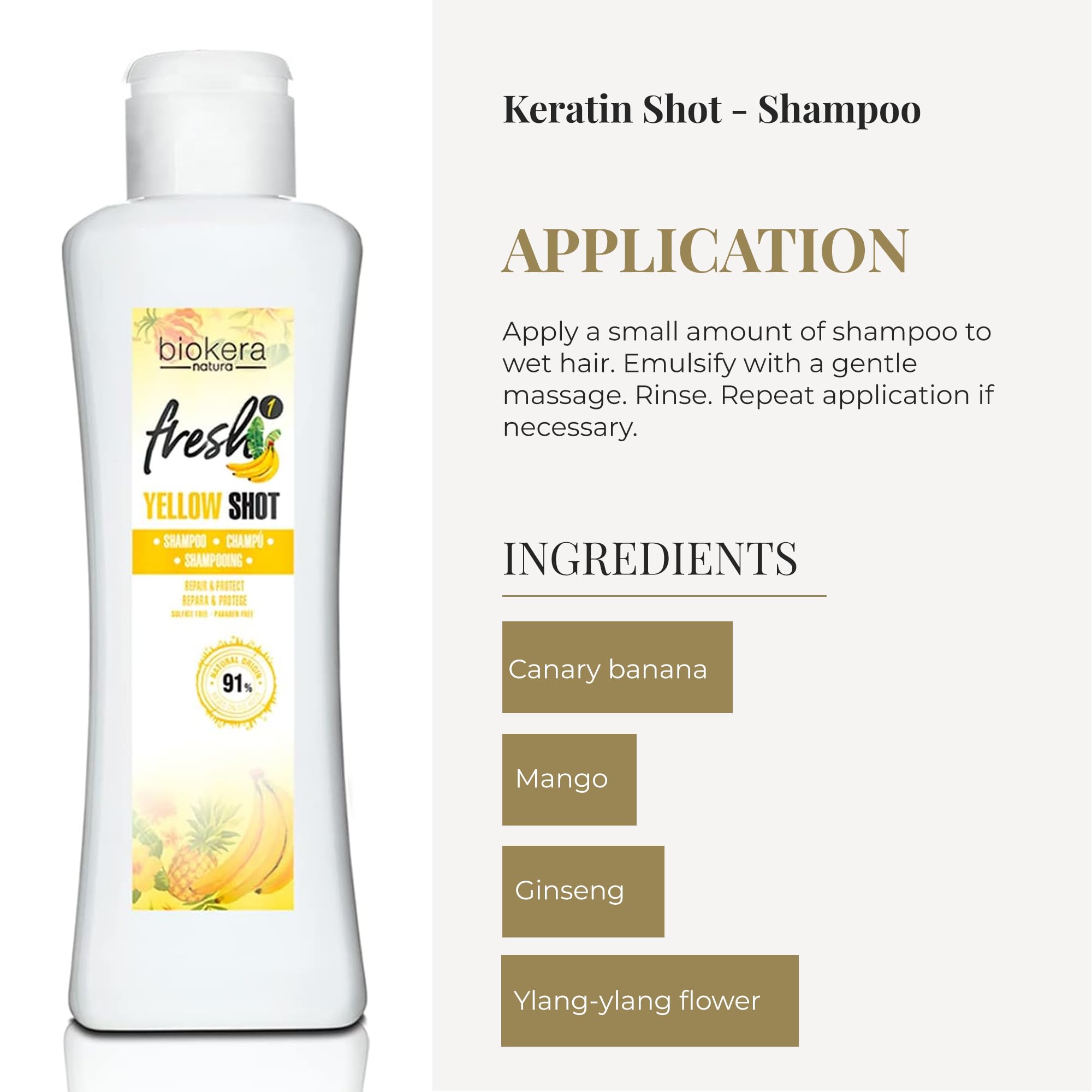 SALERM Yellow Shot lather in action shows gentle cleansing for all hair types.