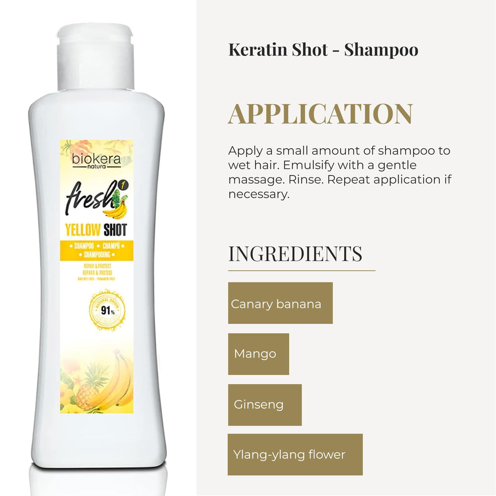 SALERM Yellow Shot lather in action shows gentle cleansing for all hair types.