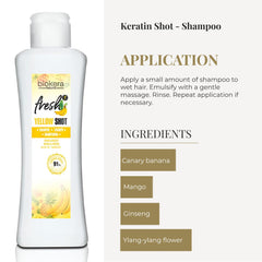 SALERM Yellow Shot lather in action shows gentle cleansing for all hair types.