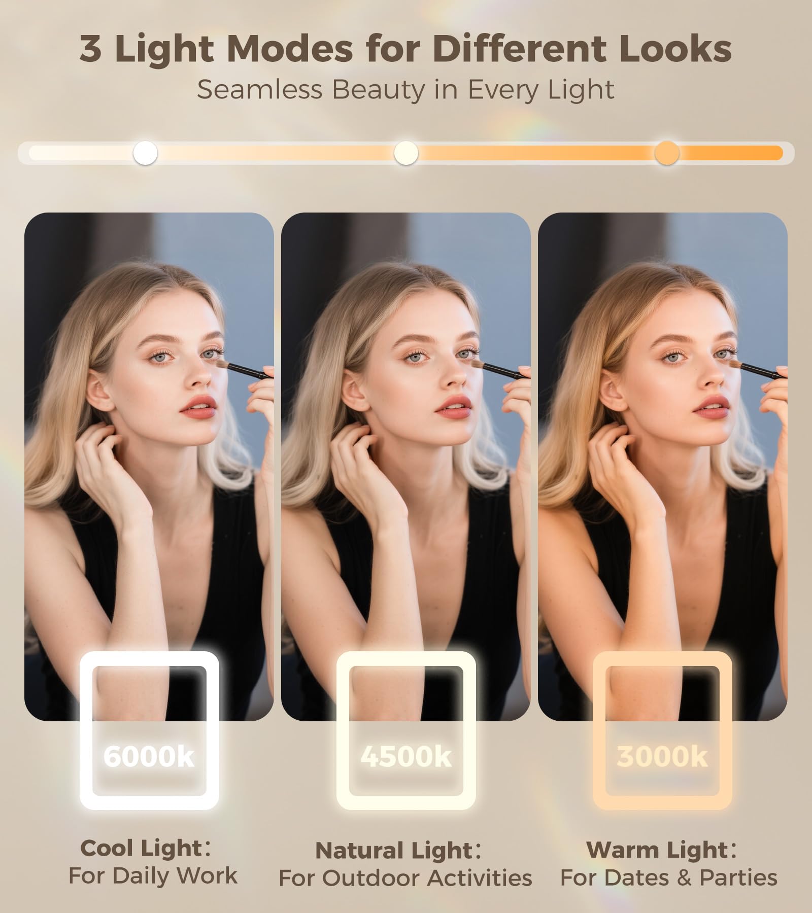 Saliwa vanity mirror with 10x magnifier enables precise makeup and grooming