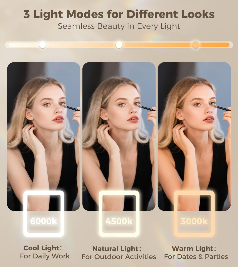 Saliwa vanity mirror with 10x magnifier enables precise makeup and grooming