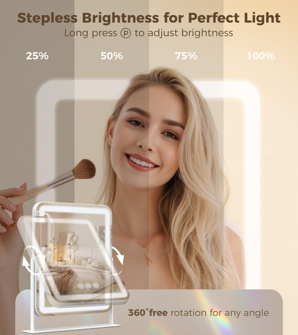 Saliwa vanity mirror with 360° rotation provides flexible viewing angles