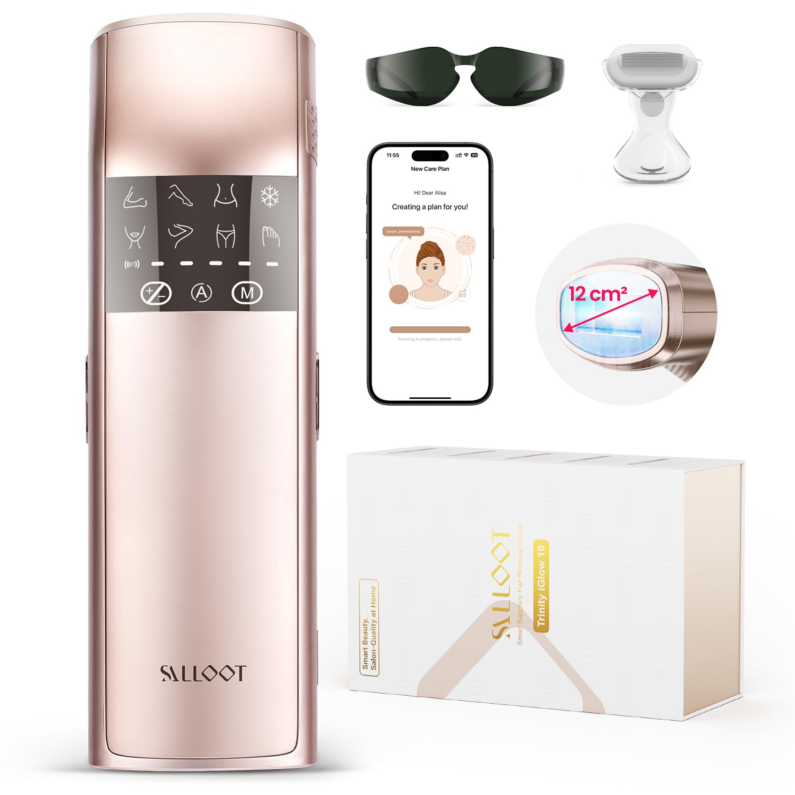 SALLOOT Trinity iglow with ice cooling window for comfortable hair removal