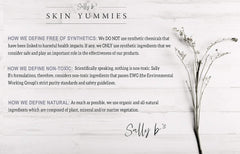 Close-up of Sally B's Serum label highlighting peptide formula for collagen support.