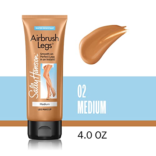 Sally Hansen Airbrush Legs medium leg swatch on skin shows even coverage.