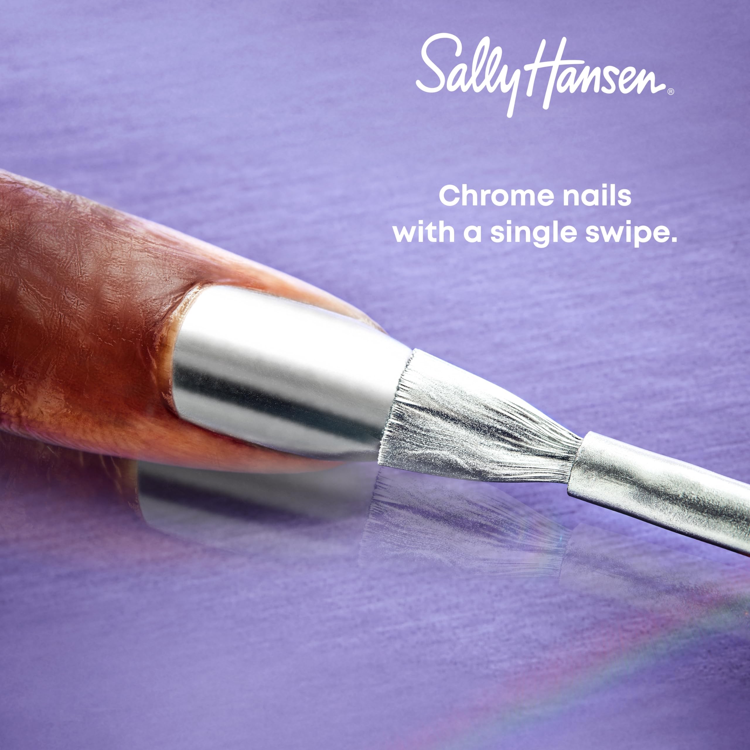 Sally Hansen Color Foil Fuchsia-ristic glossy-finish closeup emphasizes rich color payoff.