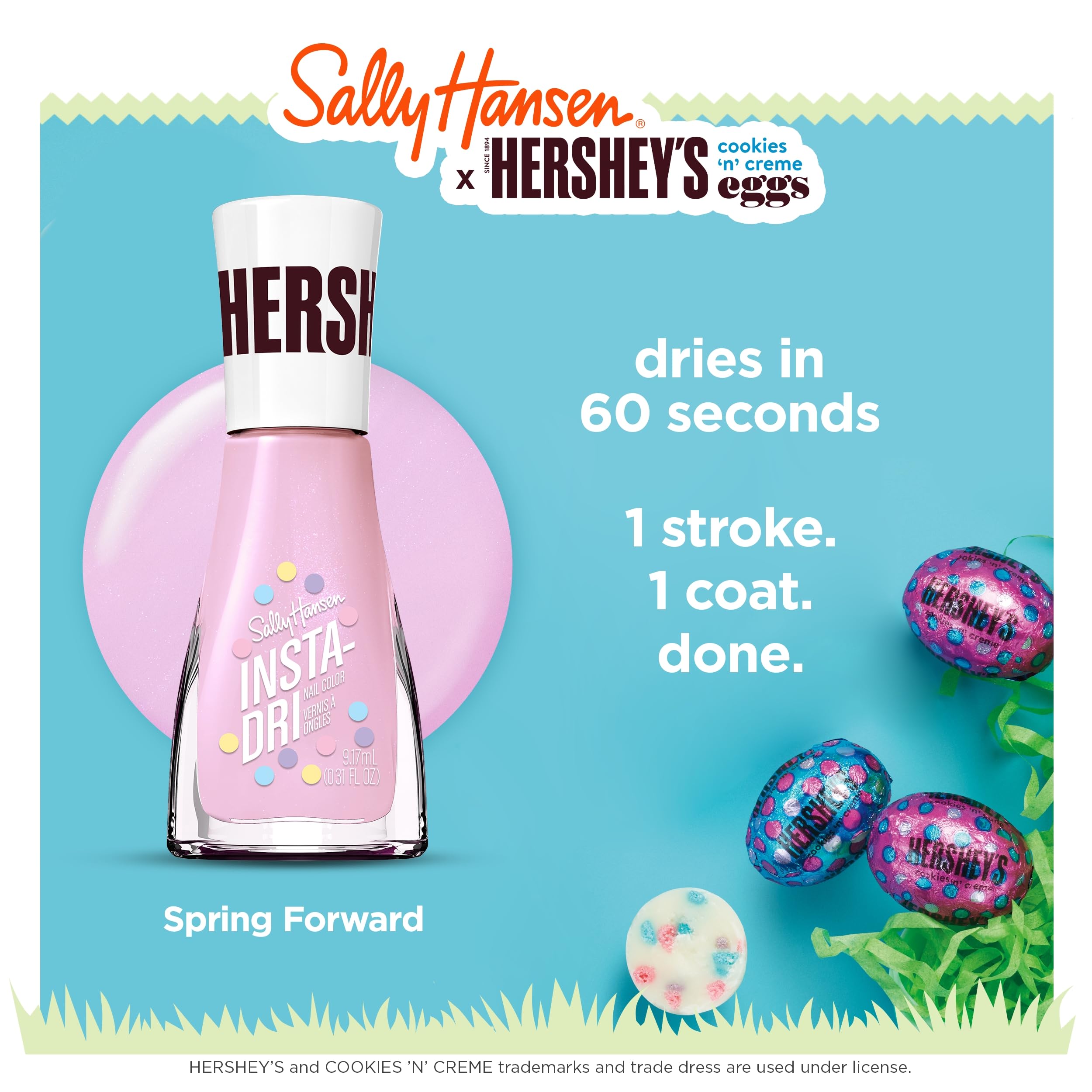 Sally Hansen Insta-Dri built-in base and top coat for a simple routine.