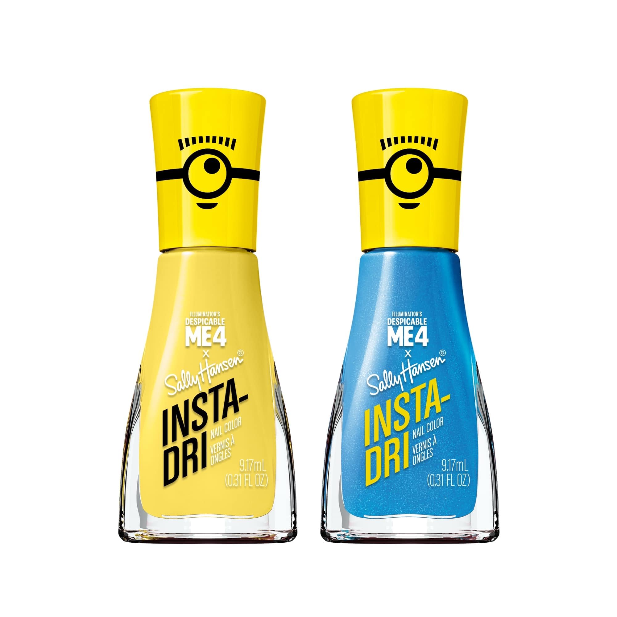 Sally Hansen Insta-Dri Despicable Me Hella Yella bottle shows quick-dry finish.