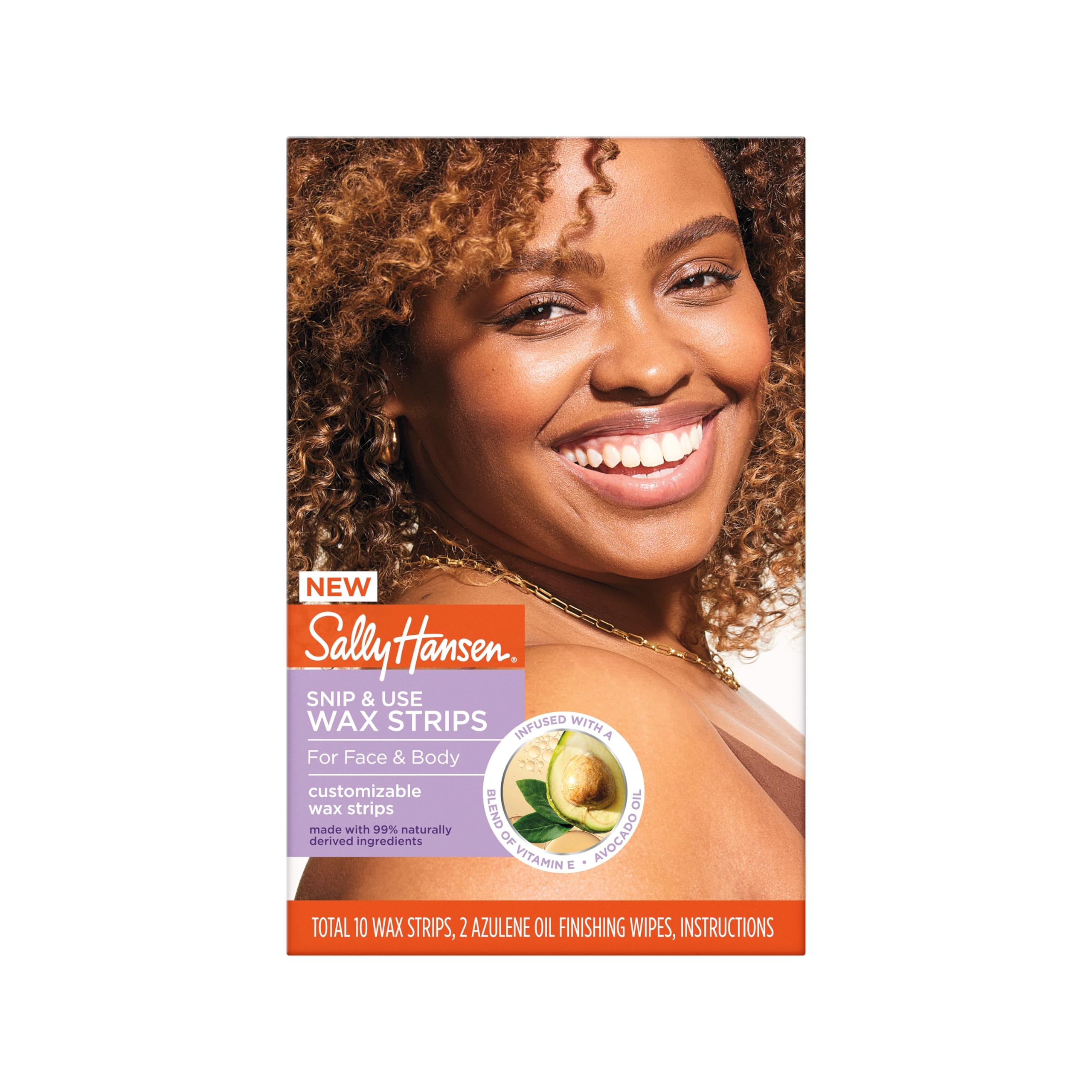 Sally Hansen Snip & Use Wax Strips Kit for the face, gentle hair removal.