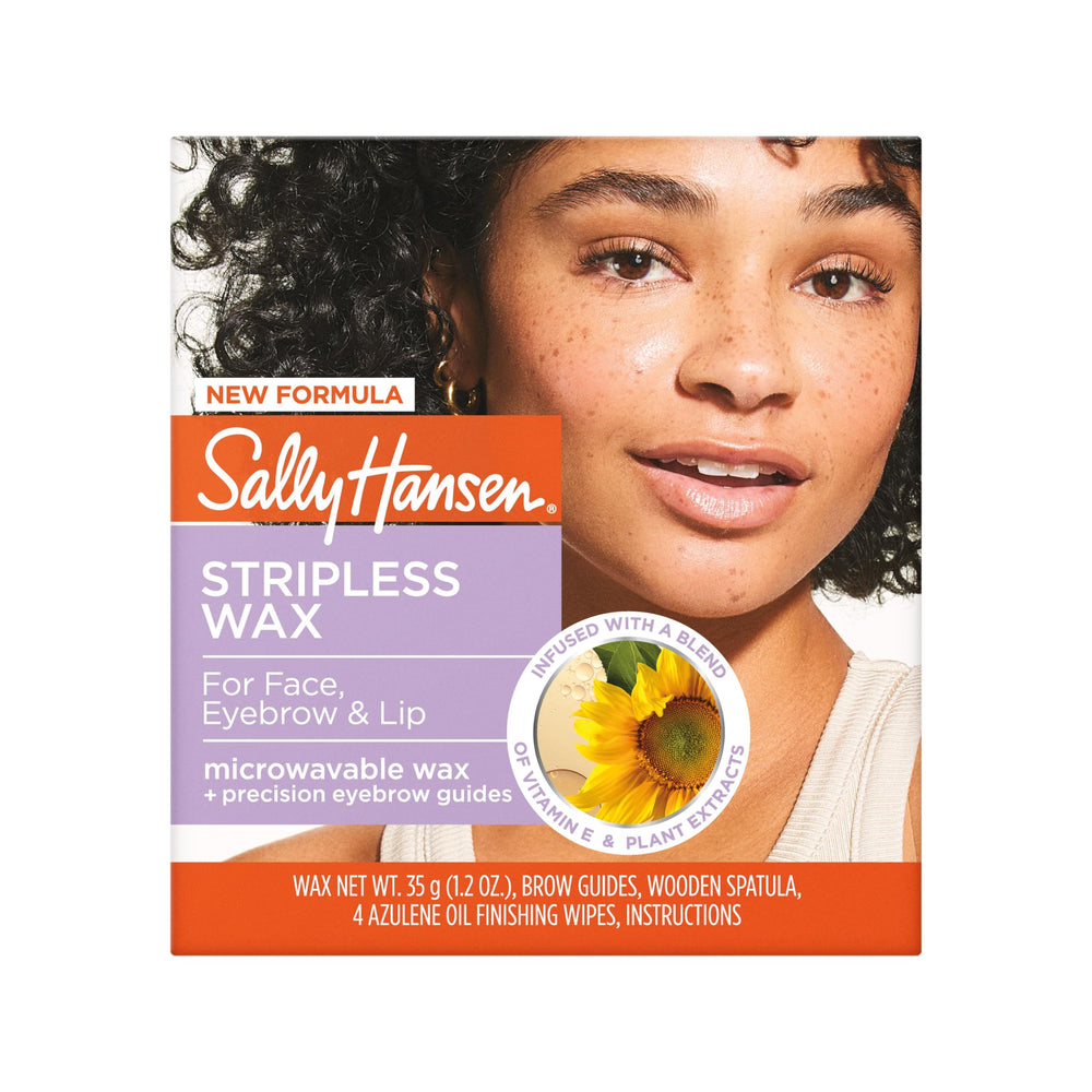 Sally Hansen Stripless Wax jar ready for quick at-home facial hair removal.