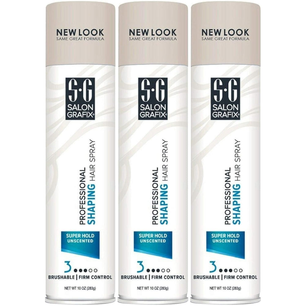 Salon Grafix unscented super hold hairspray front view for all-day hold and light texture