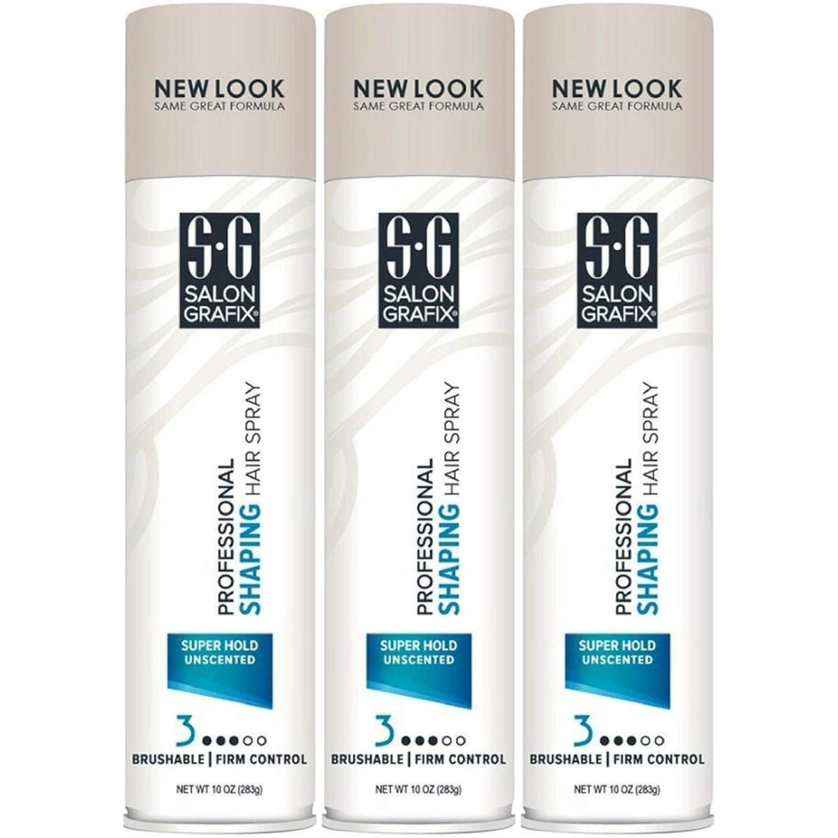 Salon Grafix unscented super hold hairspray front view for all-day hold and light texture