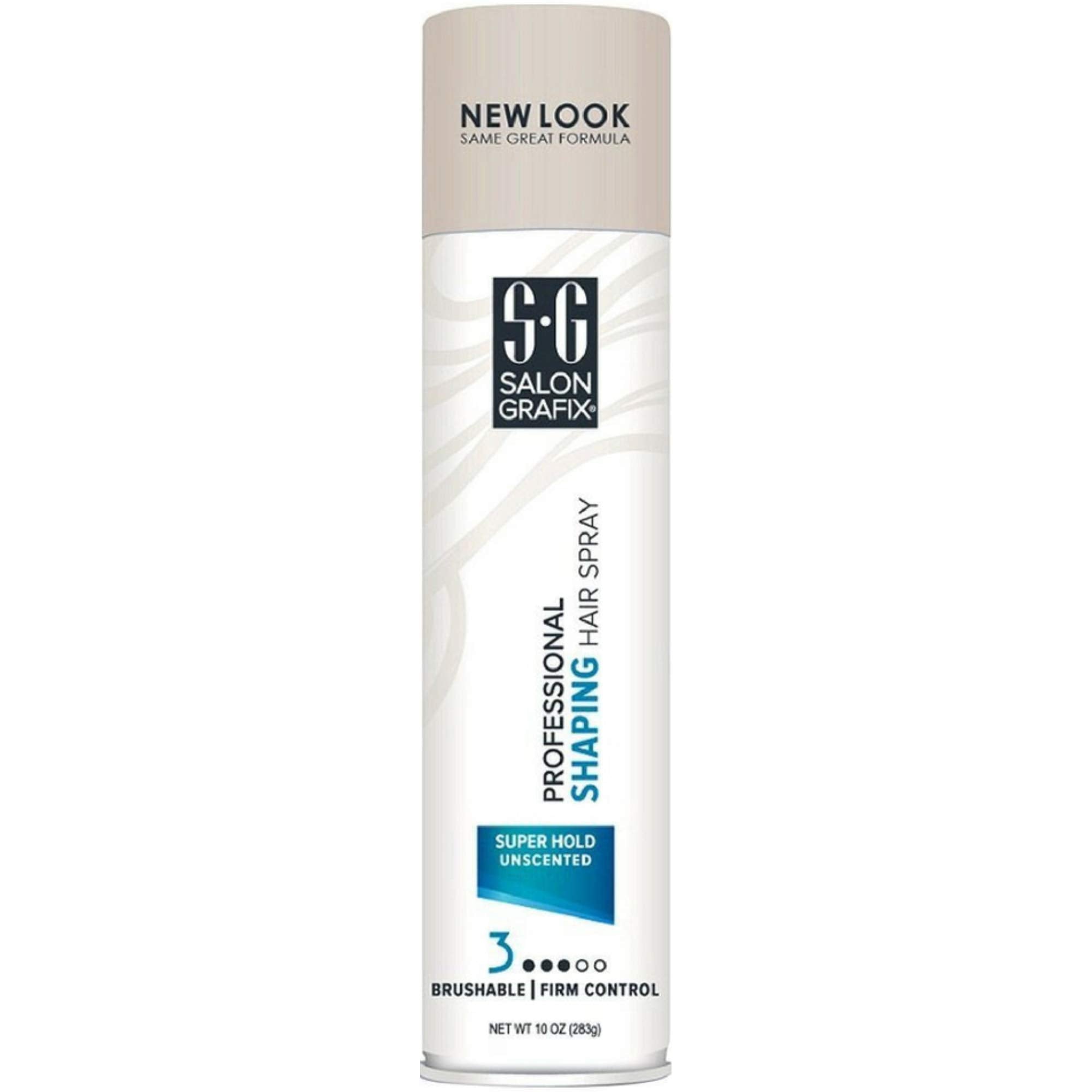 Salon Grafix Unscented Shaping Hair Spray bottle showing all-day hold